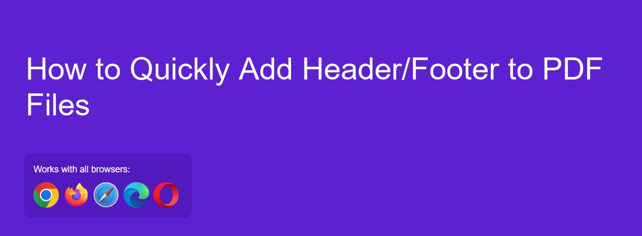 Add header and footer to PDF files online