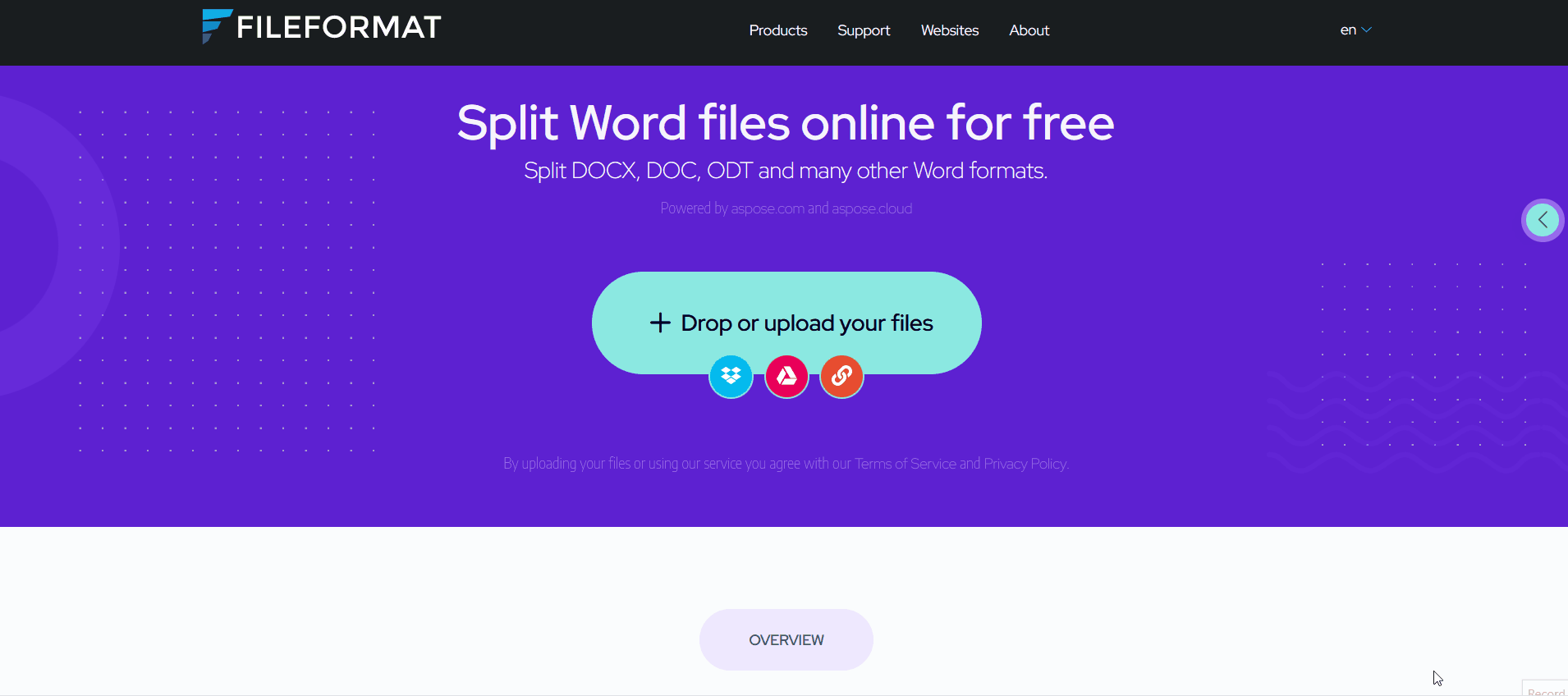 Split Word documents by fixed range